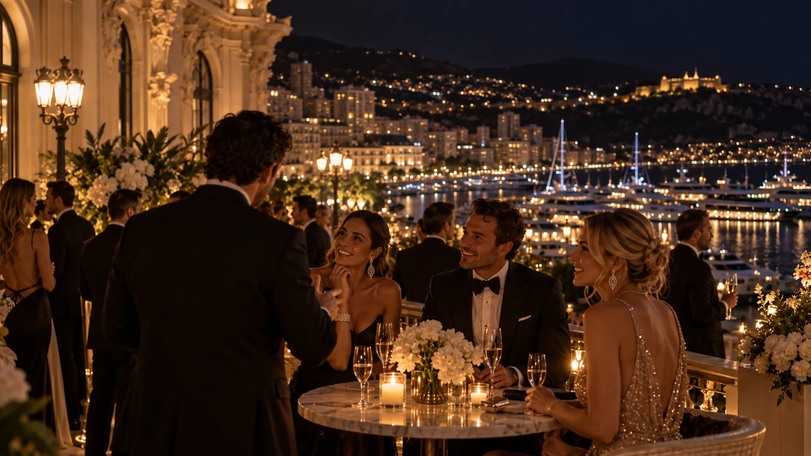 Salle de gala dressée pour une soirée