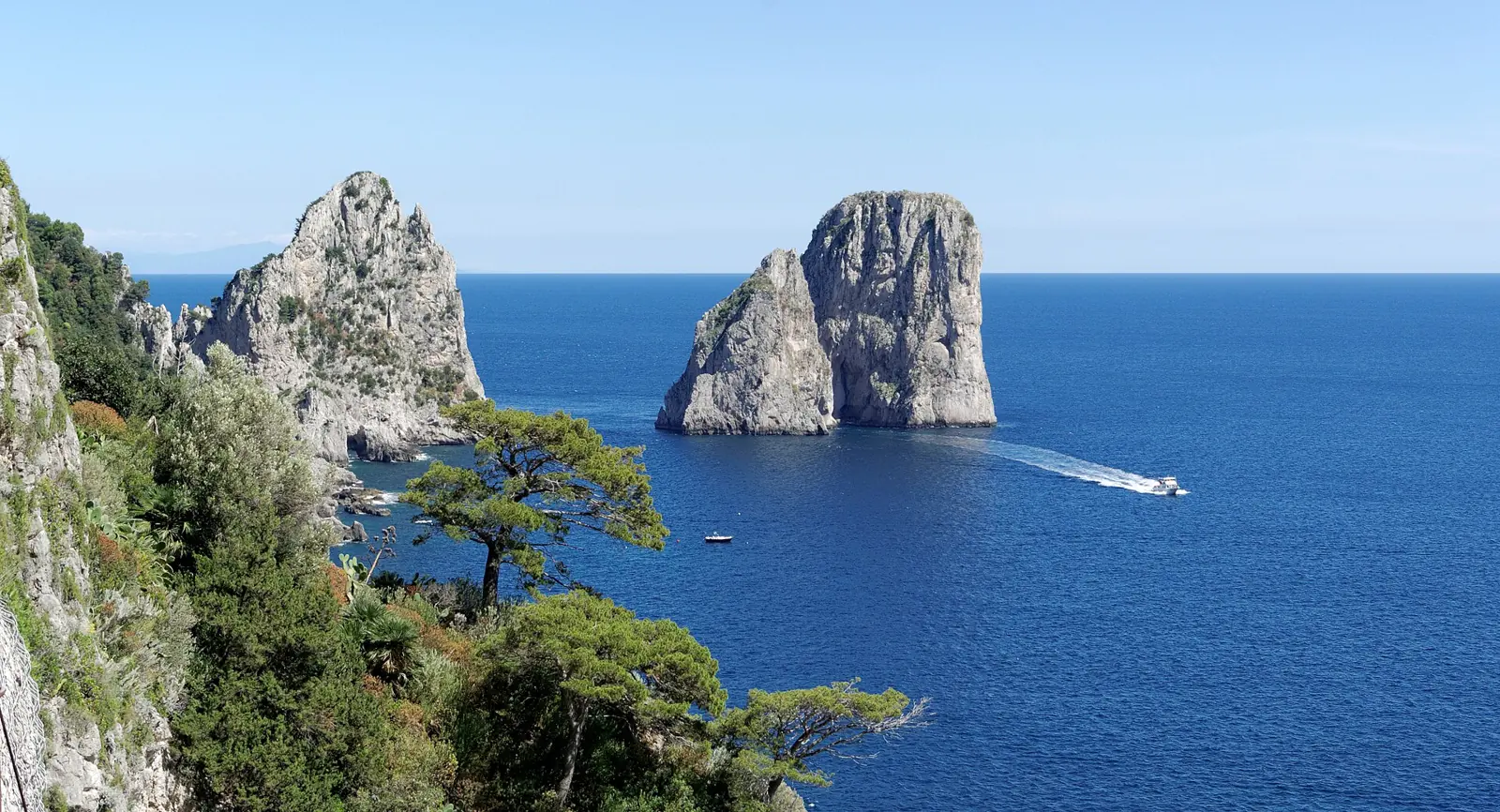 The Faraglioni rocks of Capri seen from above