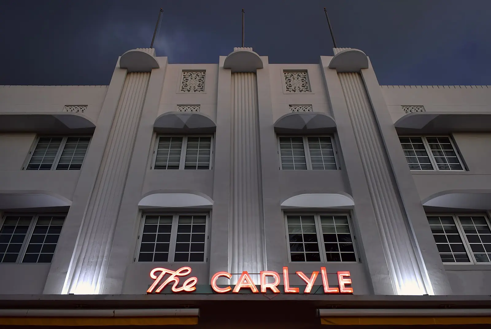 Art-deco neon on Miami Beach at night